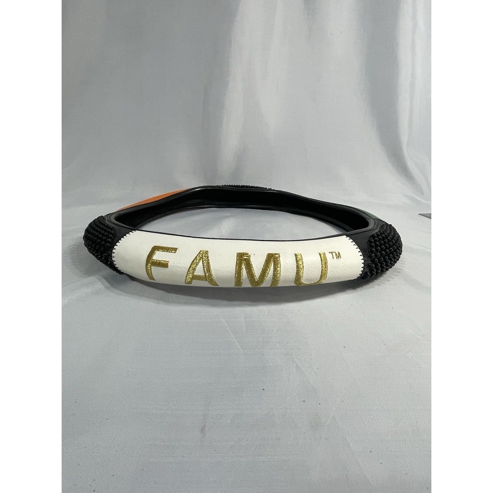 FAMU Steering Wheel Cover Leather Florida A&M Rattlers Tallahassee - PREOWNED